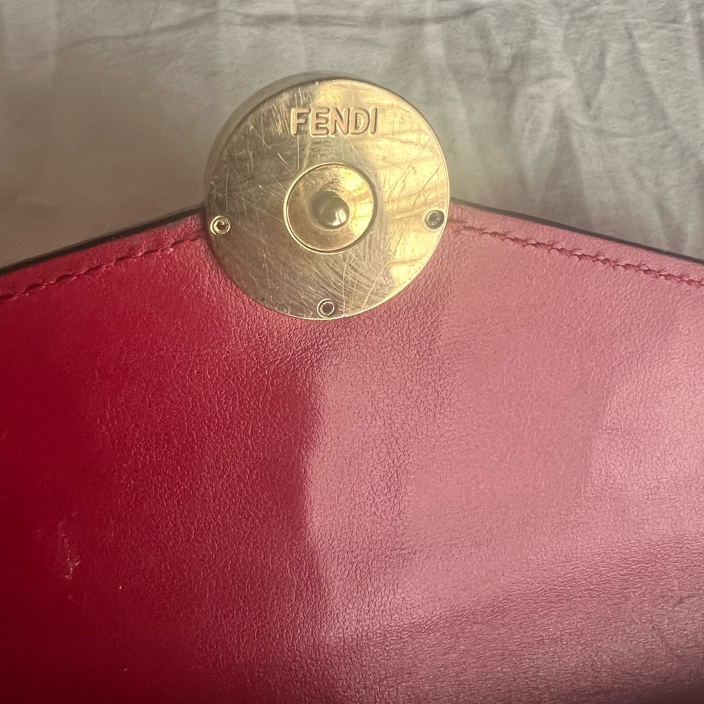 Fendi- Authentic 🍀 EUC Red Leather Long Wallet - Picture 4 of 9